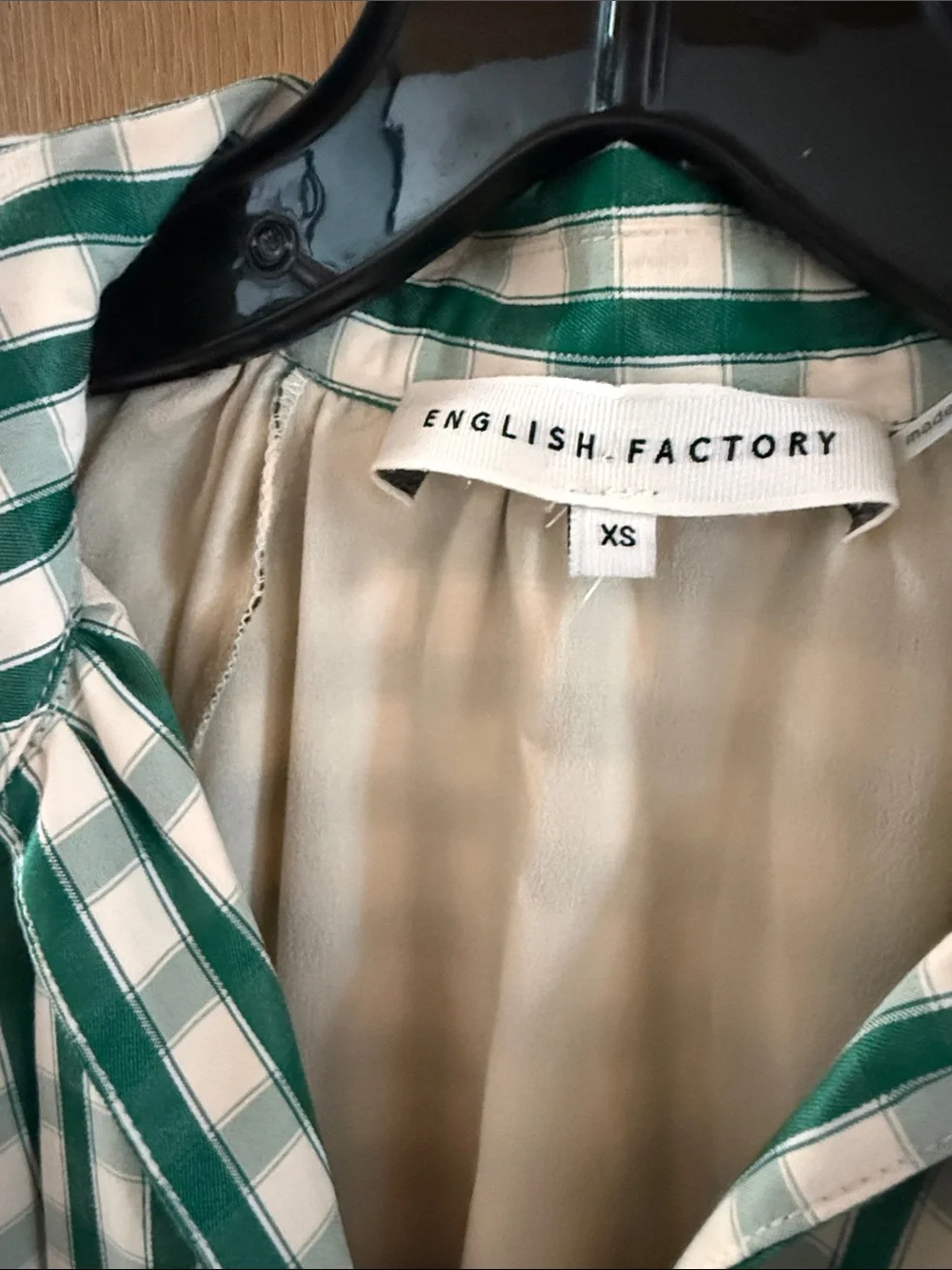 English Laundry GINGHAM CHECK MIDI DRESS Color Green Womens size XSmall